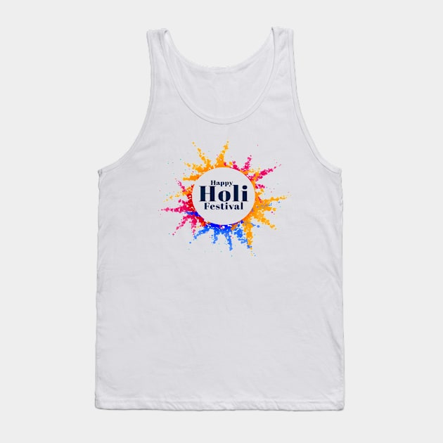 Colorful Abstract Holi Festival Tank Top by jobieh shop